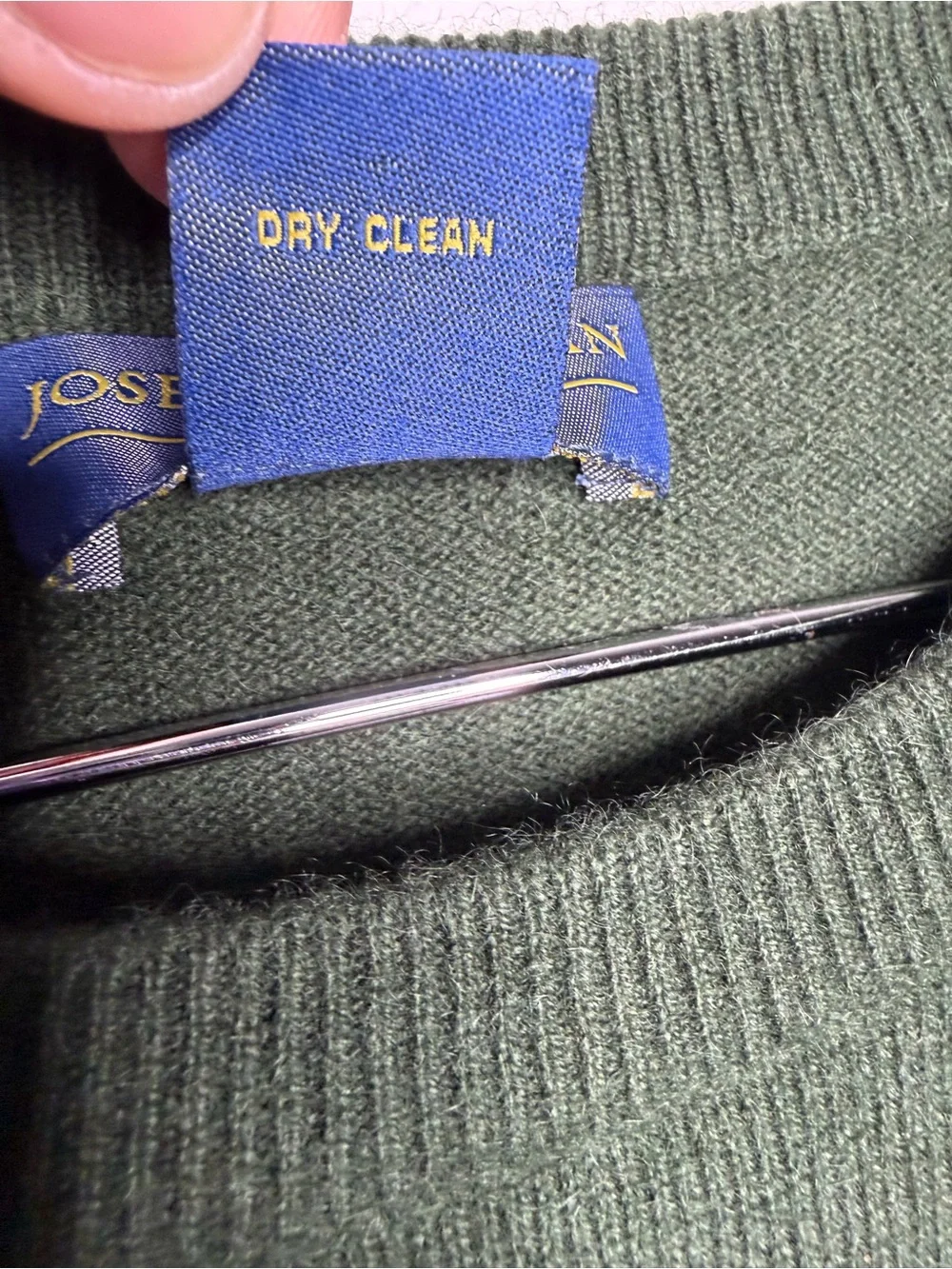 Joseph & Lyman Sweater Mens XL 100% Cashmere Preppy Crewneck Olive Green